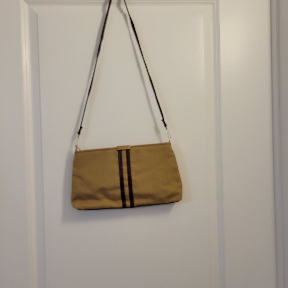 Vintage Julius Resnick Canvas Purse - Light and Dark Brown - Picture 2 of 11